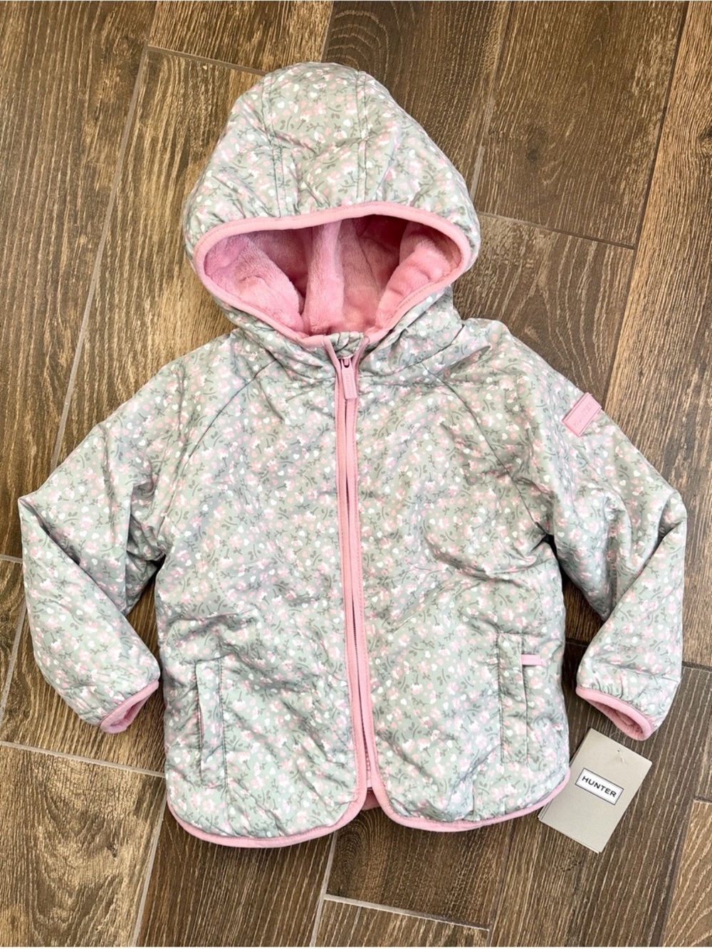 Hunter Toddler Girls' Ditsy Floral Midweight Water Resistant Jacket—24M
